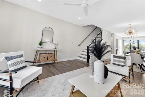 a living room with furniture