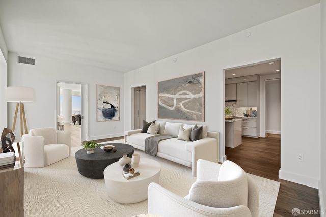 a living room with furniture and a couch