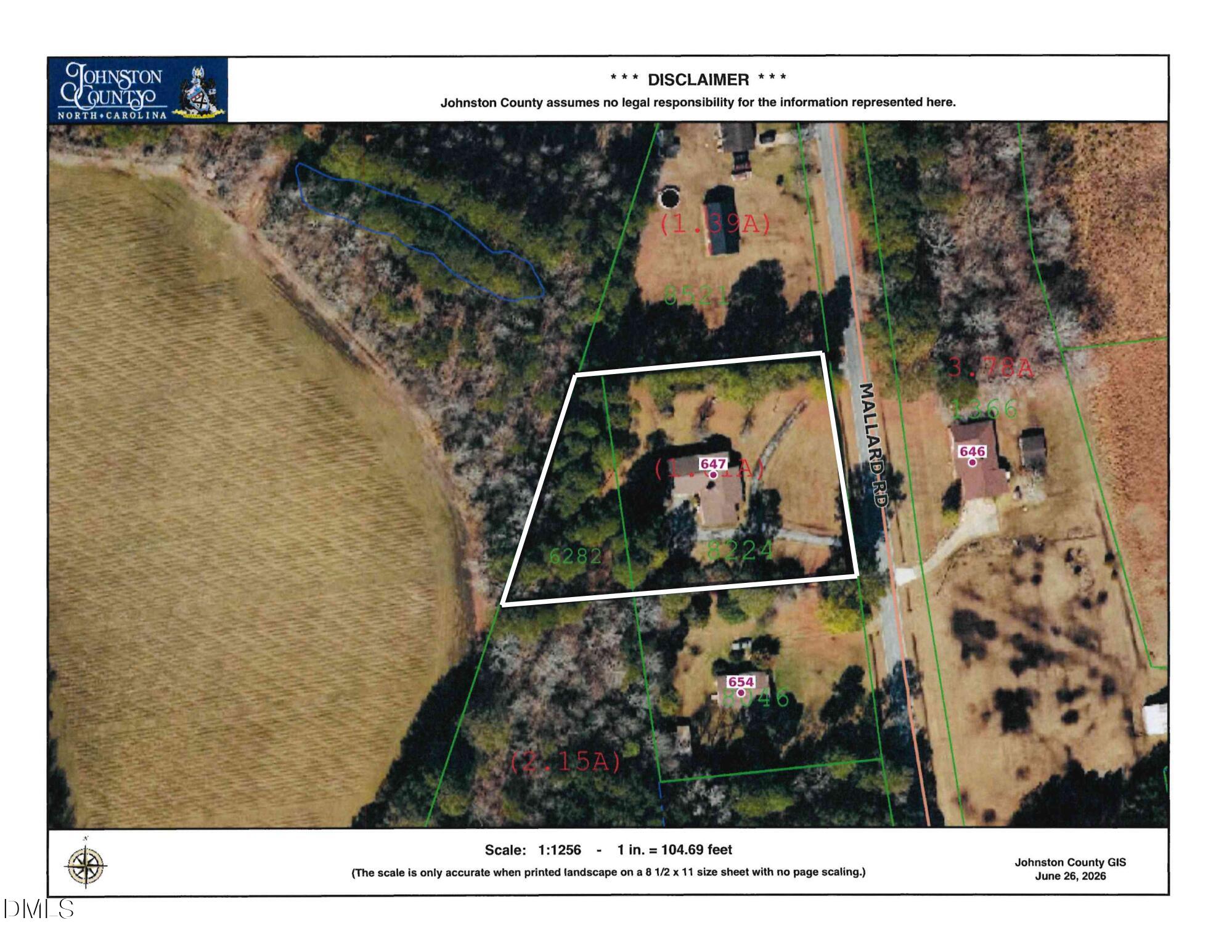647 Mallard Road Smithfield, NC 27577 - Photo 32 of 33 Johnston Co GIS view
