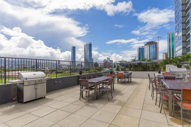a view of a golf course with a garden