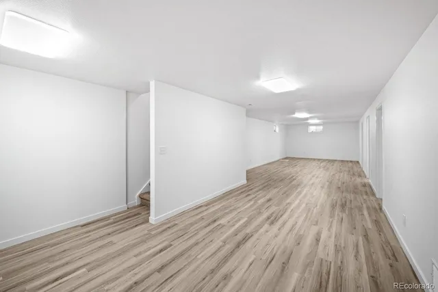 a view of small space with wooden floor