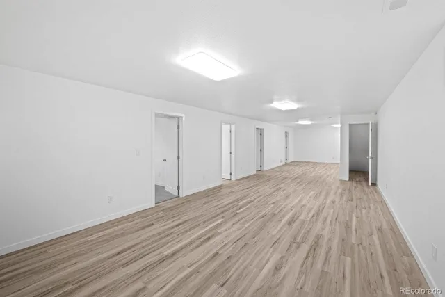 an empty room with a workbench