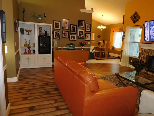 a living room with furniture