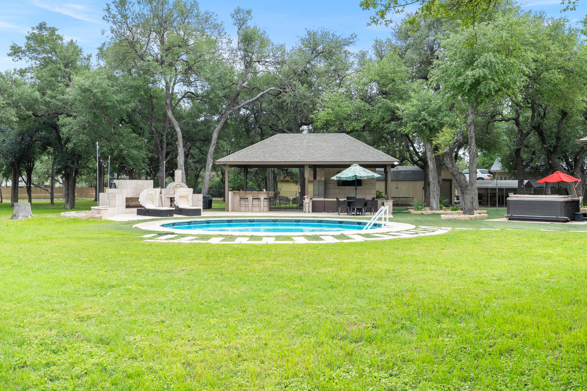 101 Landons Way Georgetown, TX 78633 - Photo 22 of 32 View of the pool and outdoor pizza oven ready for use!