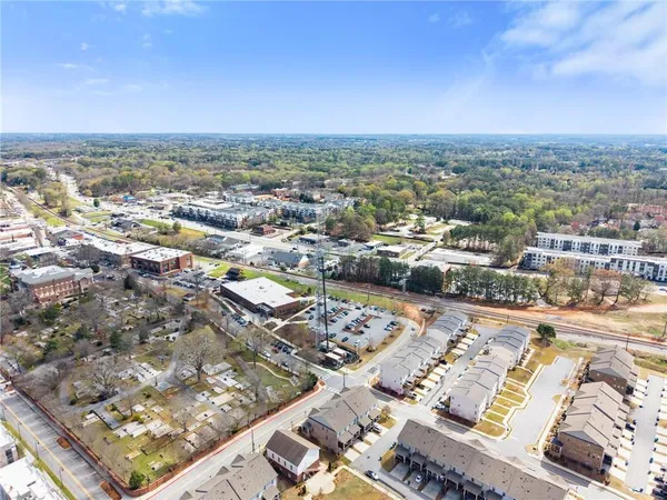 an aerial view of a city with lots of residential buildings