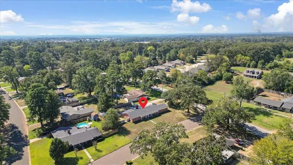an aerial view of multiple house