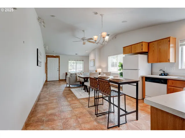 a view of a dining room and livingroom