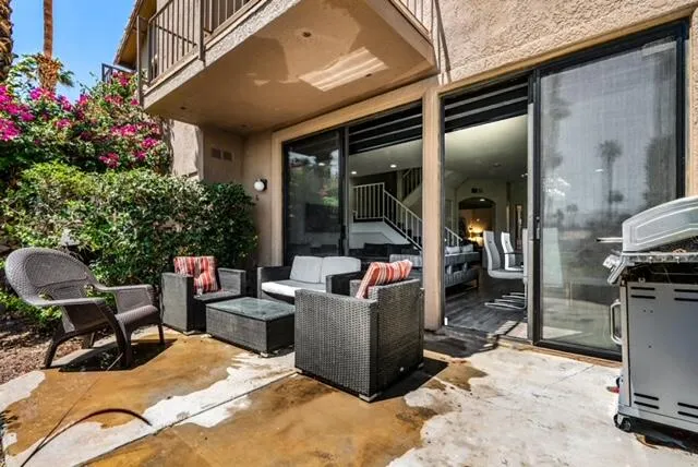 a outdoor space view with a sitting space