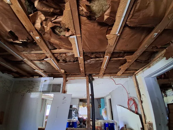 a living room with a window