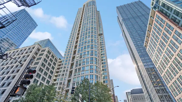 a view of a tall building