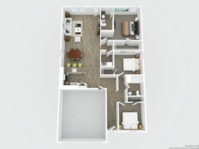 a view of back yard of the house