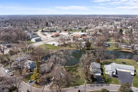 an aerial view of multiple house