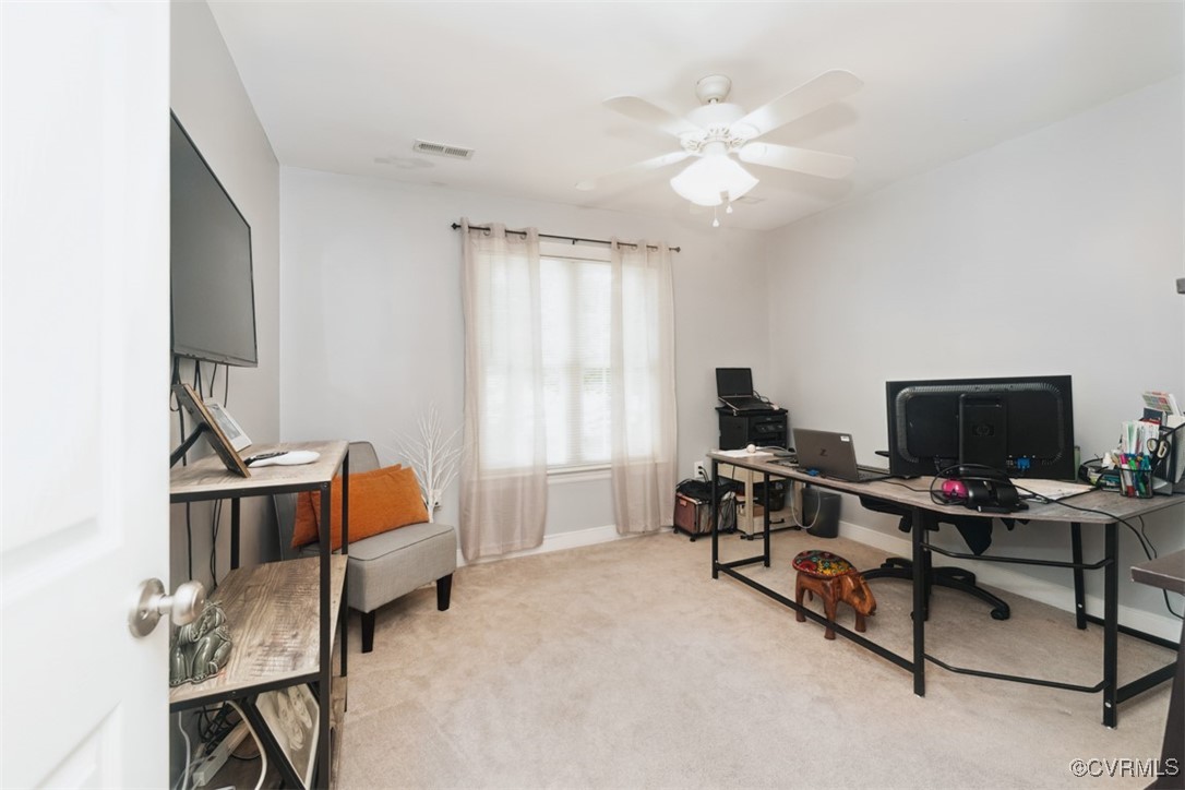 228 Pine Ridge Road Aylett, VA 23009 - Photo 18 of 25 Home office with ceiling fan and light colored car