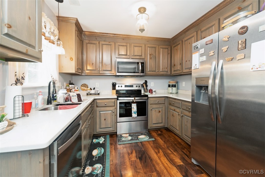 228 Pine Ridge Road Aylett, VA 23009 - Photo 10 of 25 Kitchen featuring sink, hanging light fixtures, ap