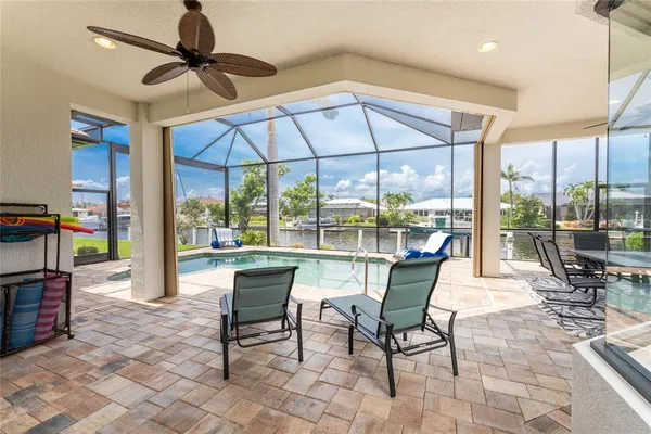 a view of a house with a patio