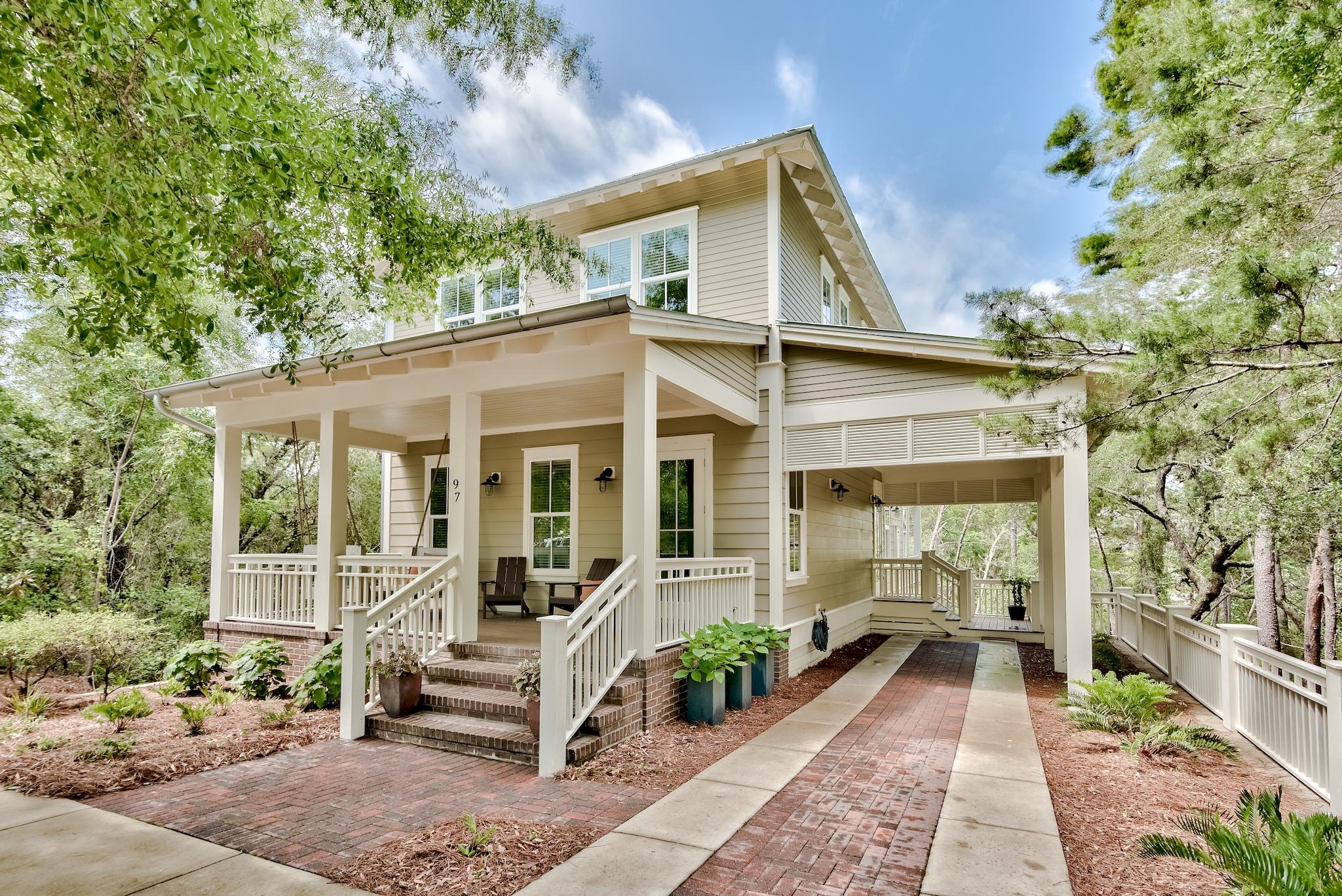 97 Okeechobee West Santa Rosa Beach, FL 32459 - Photo 42 of 46 a front view of a house with a porch