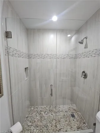 a bathroom with a shower