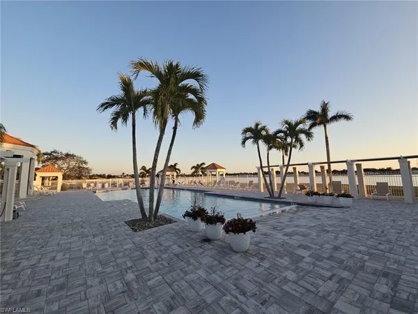 a view of a terrace with sitting area