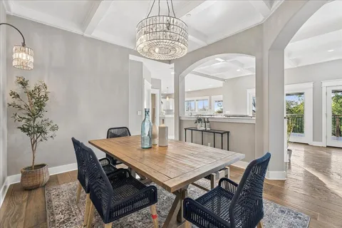 a view of small space with wooden floor
