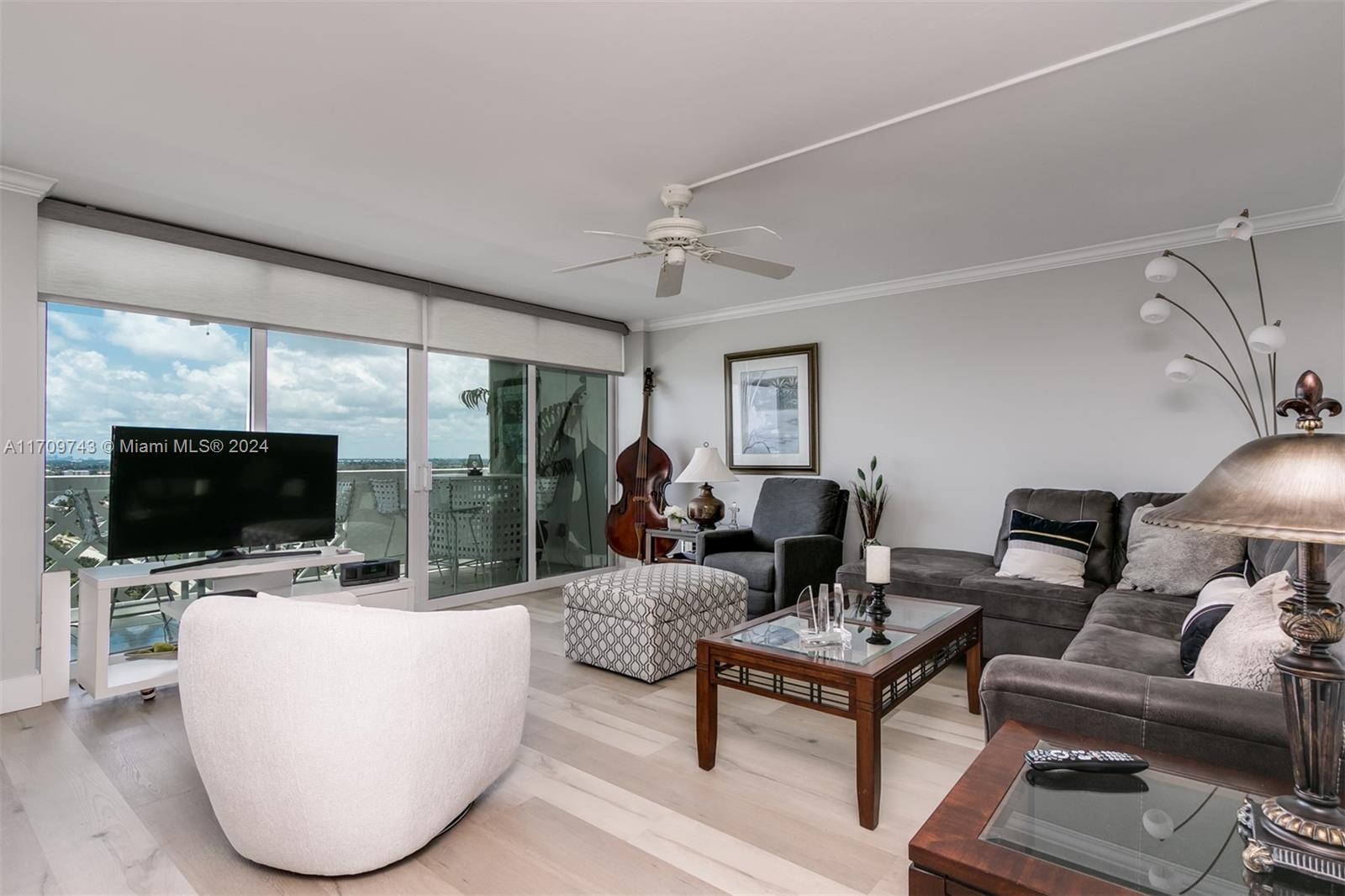1200 South Ocean Boulevard, Unit PHF Boca Raton, FL 33432 - Photo 12 of 65 a living room with furniture and a flat screen tv