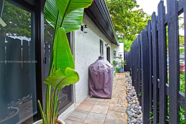 a view of a bird door of the house