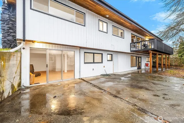 a view of a building with a street