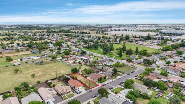 an aerial view of a city