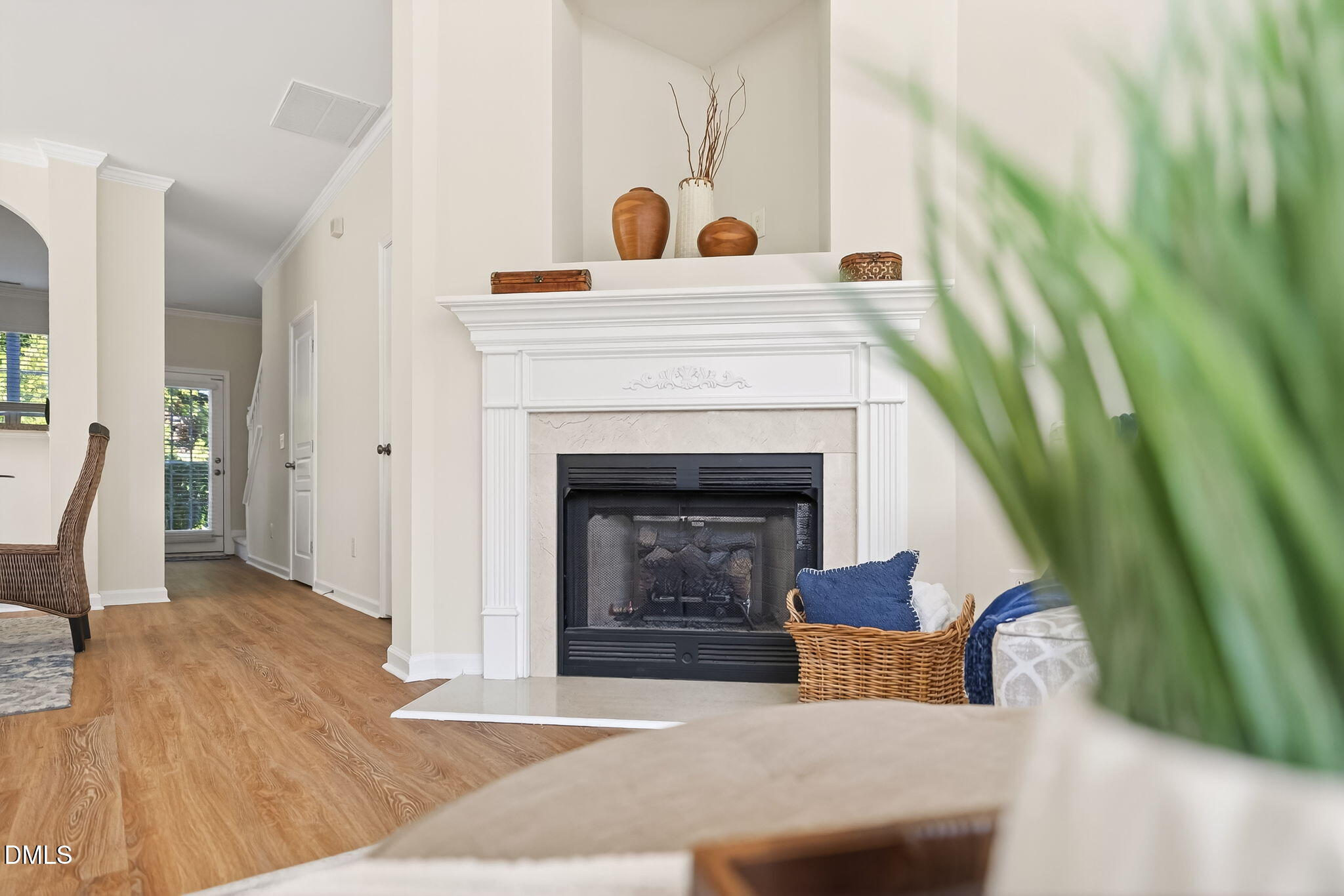 6041 History Trail Raleigh, NC 27612 - Photo 12 of 30 a living room with furniture and a fireplace