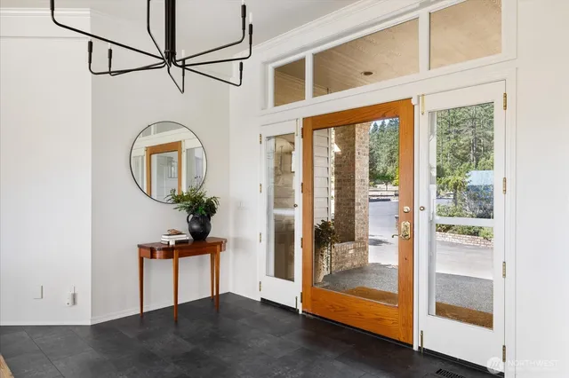 a view of a hallway with a elevator