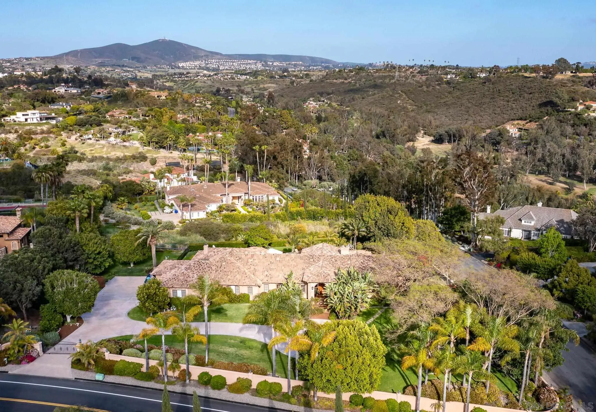 14725 Rancho Santa Fe Farms Road Rancho Santa Fe, CA 92067 - Photo 41 of 50 an aerial view of residential house and outdoor space