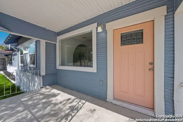 a view of a door of the house