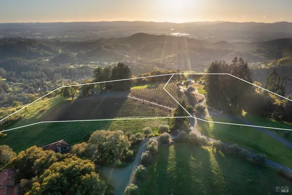 a view of a street with a mountain