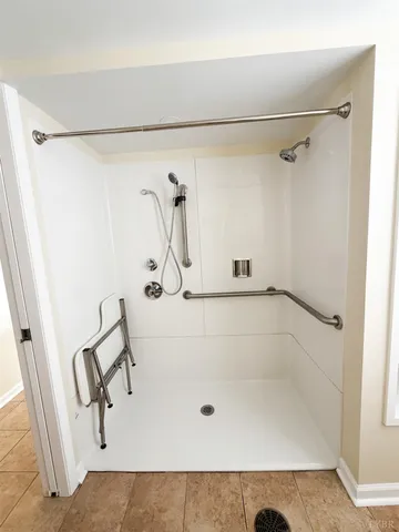 a bathroom with a shower
