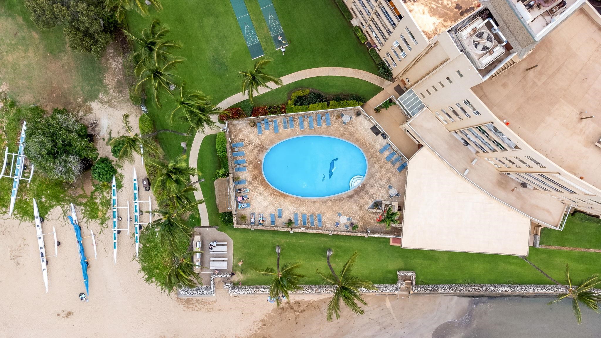 760 South Kihei Road, Unit 522 Kihei, HI 96753 - Photo 33 of 48 an aerial view of a house with a yard and a garden