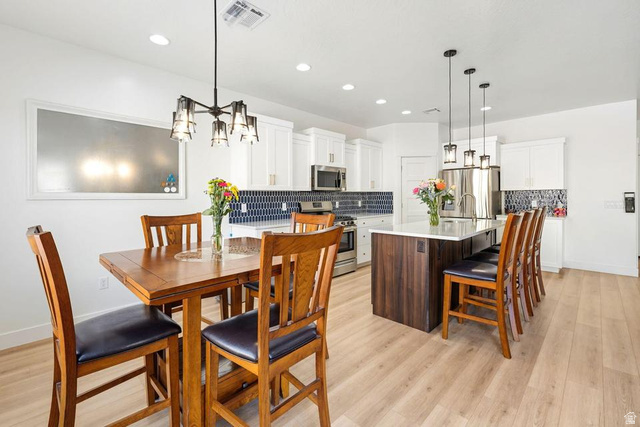 5963 Flattop Drive St. George, UT 84790 - Photo 15 of 45 Open-concept kitchen and dining area featuring light wood-finish flooring
