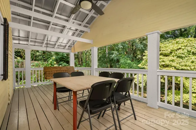 a view of a patio on the roof deck