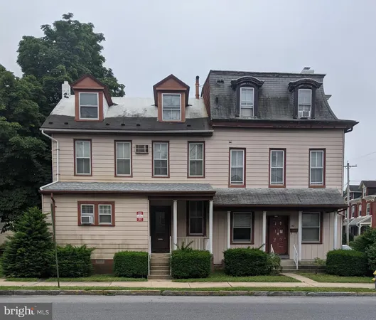 a front view of residential houses