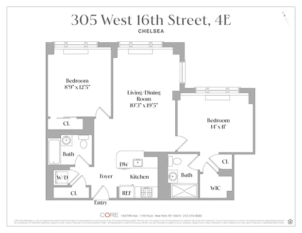 $1,629,000 | 305 West 16th Street, Unit 4E | Chelsea
