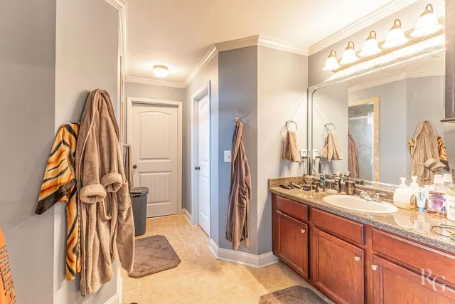 a bathroom with a sink double vanity
