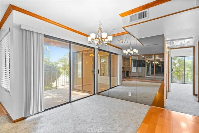 a view of a porch with a tv