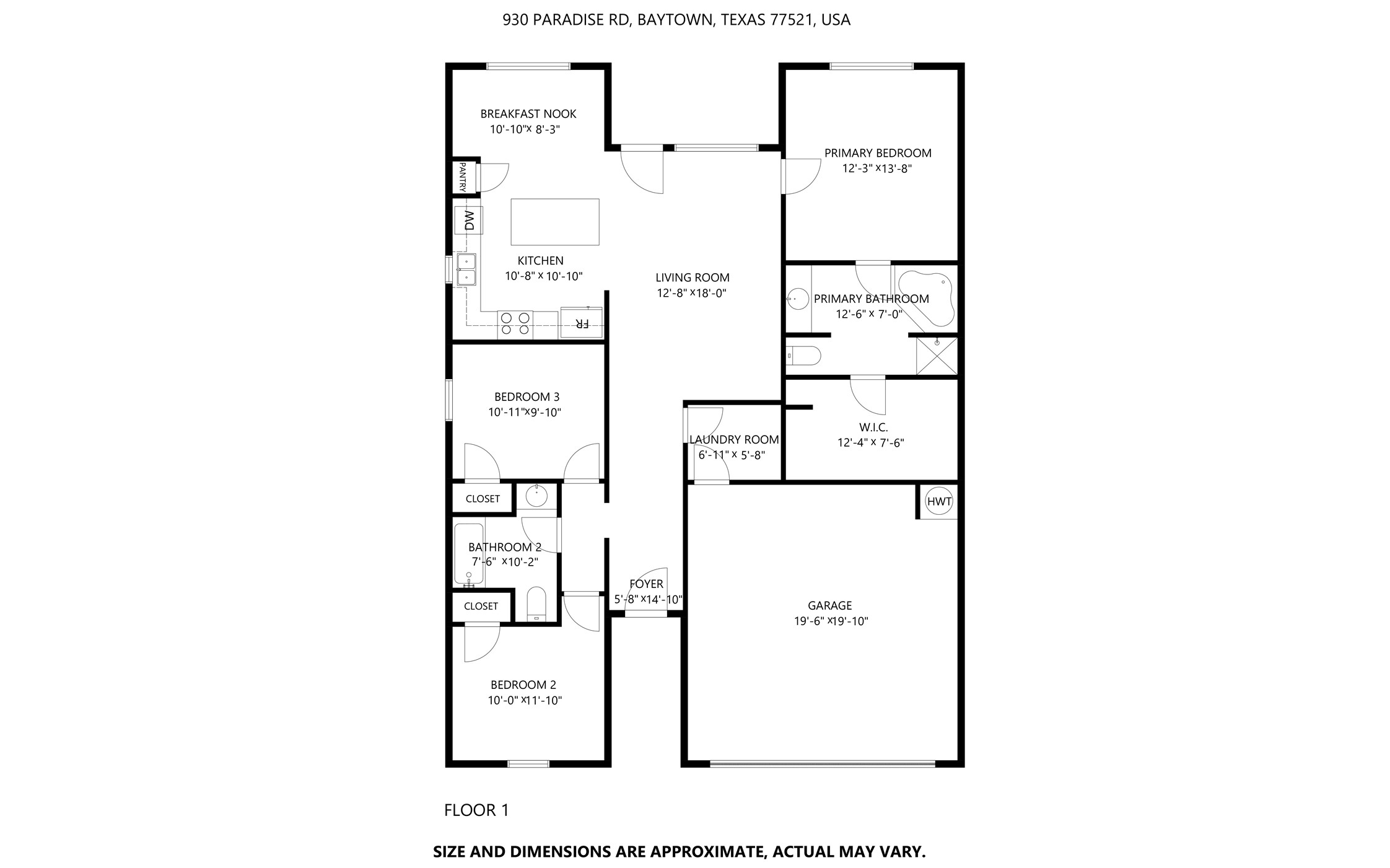 930 Paradise Road Baytown, TX 77521 - Photo 18 of 18 a picture of a floor plan