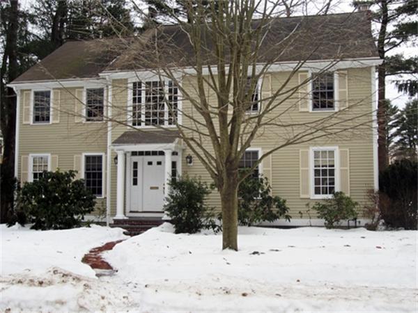 52 Manor Avenue Wellesley, MA 02482 - Photo 1 of 6 a front view of a house with a yard covered in snow