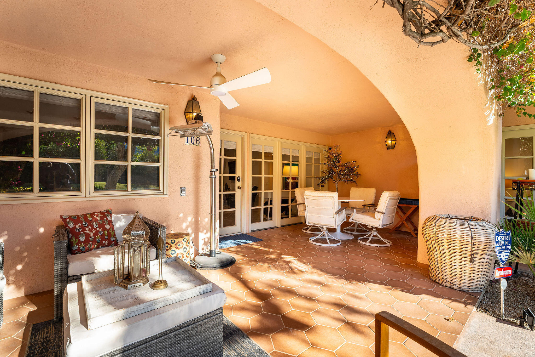 500 East Amado Road, Unit 106 Palm Springs, CA 92262 - Photo 22 of 30 a view of a living room and a balcony