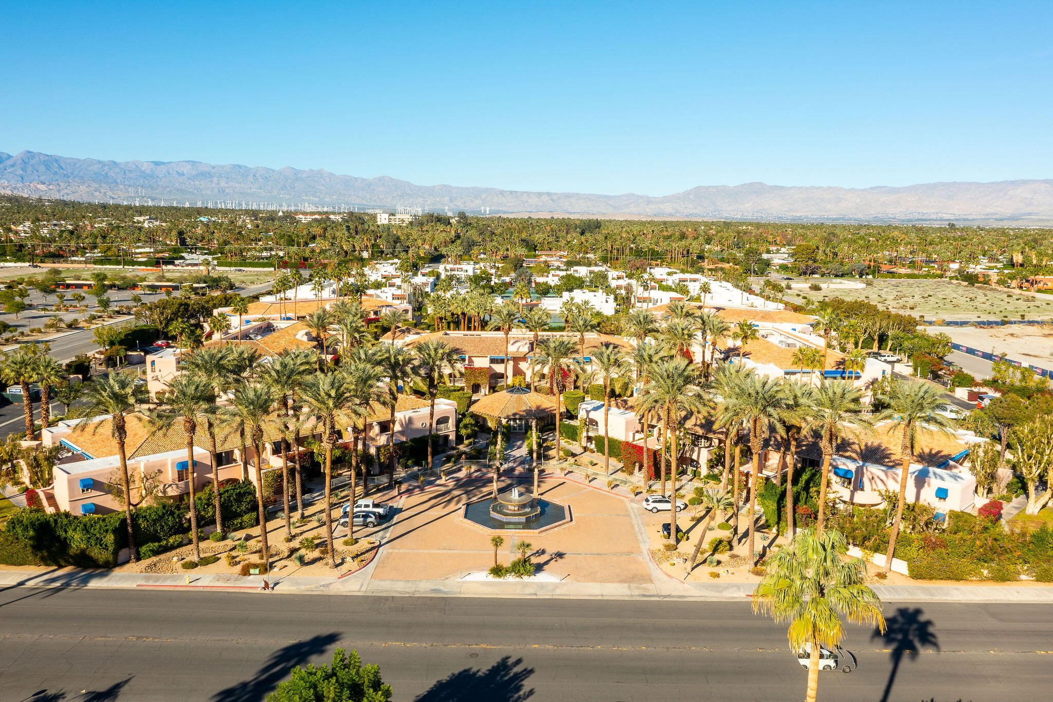 500 East Amado Road, Unit 106 Palm Springs, CA 92262 - Photo 30 of 30 an aerial view of residential houses with outdoor space