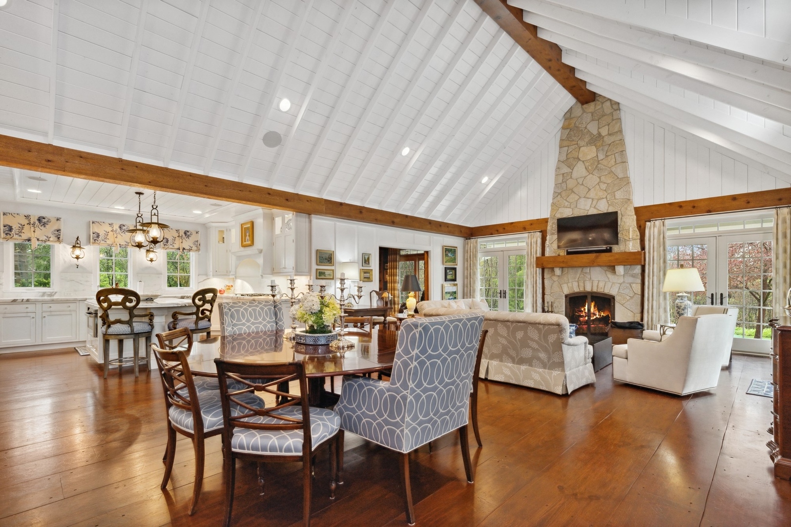 240 Deerfield Road Deerfield, IL 60015 - Photo 7 of 37 a dining room with furniture fireplace and wooden floor