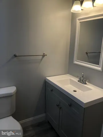 a bathroom with a sink toilet and vanity