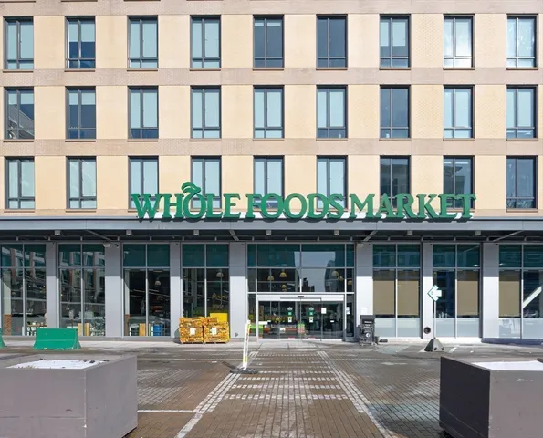 a building with a street