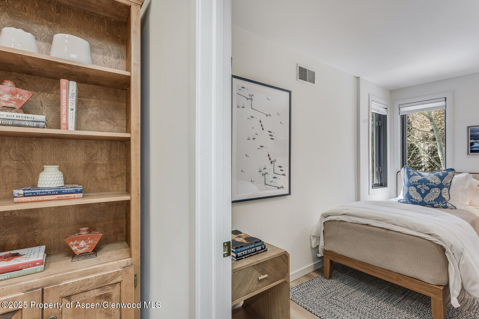 135 Carriage Way, Unit 5 Snowmass Village, CO 81615 - Photo 32 of 59 a bedroom with furniture and a window