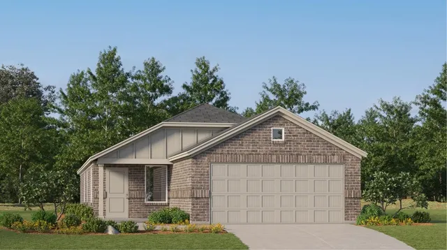 a view of a big house with yard and plants