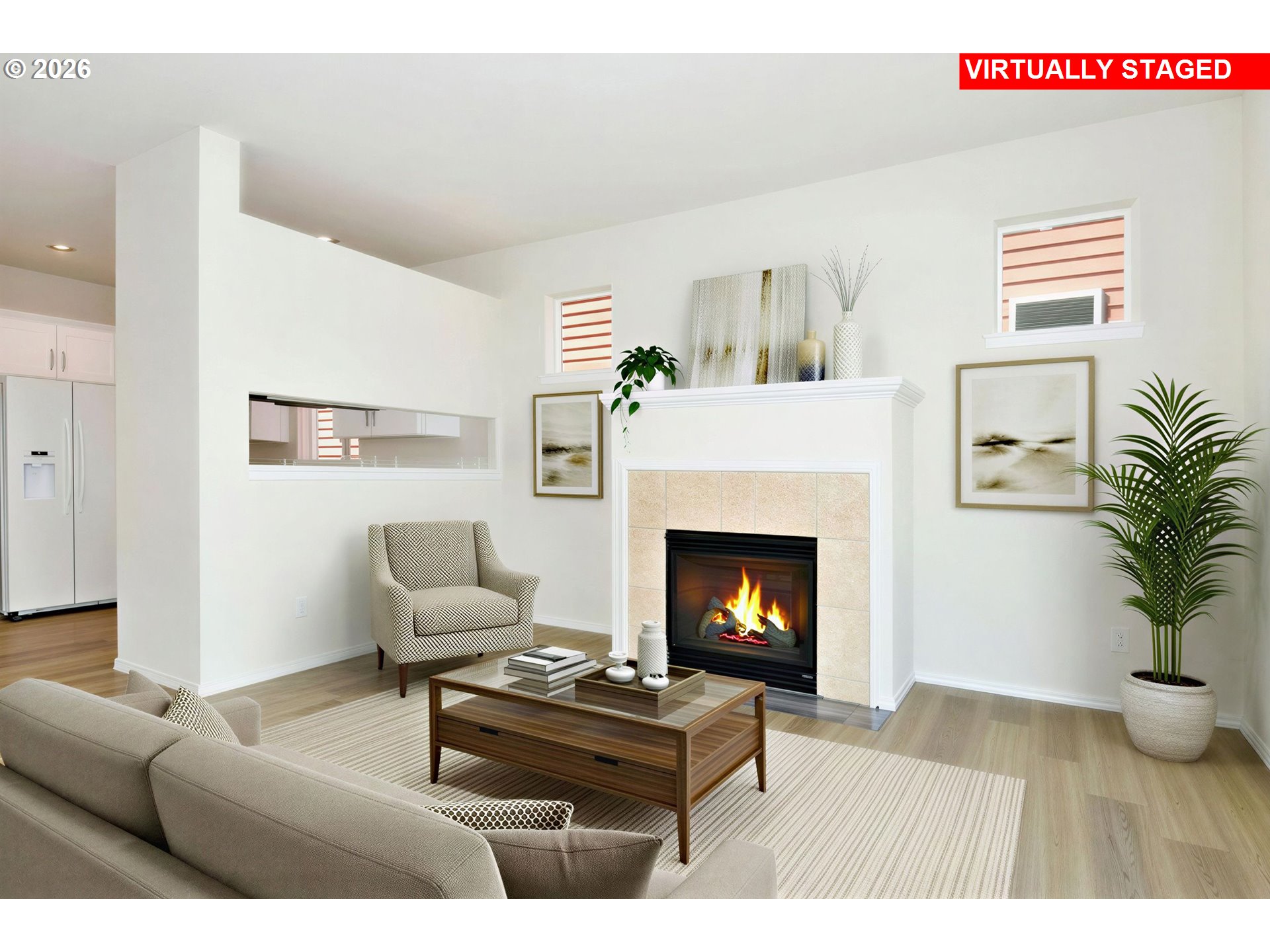20477 Southwest Marimar Street Beaverton, OR 97078 - Photo 10 of 28 a living room with furniture and a fireplace